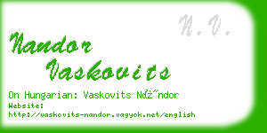 nandor vaskovits business card